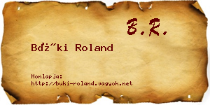 Büki Roland névjegykártya